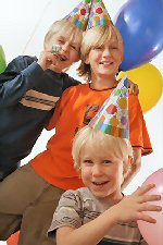 Three Boys At Birthday Party